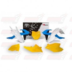 Kit plastique 6 pièces R'Tech bleu/jaune/blanc pour KTM (2016-2017)