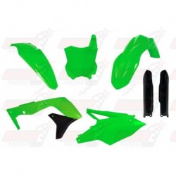 Kit plastique 6 pièces R'Tech vert fluo pour Kawasaki KXF 450 (2016-2017)