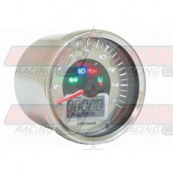 Compteur de vitesse Koso D64 GP Style rond universel chromé