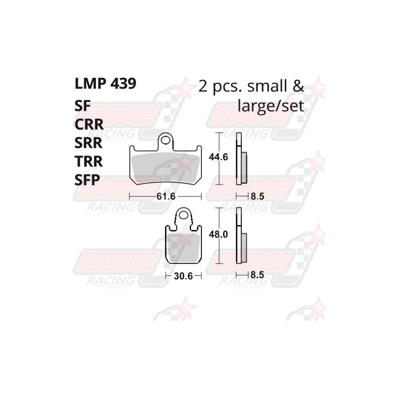 Plaquettes de frein LMP1209SC AP Racing moto : , plaquette  de frein de moto