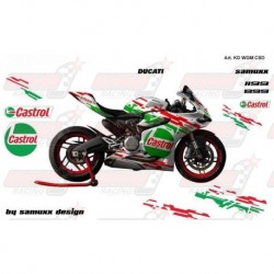 Kit déco WGM Castrol Tribute pour Ducati 1199 et 899