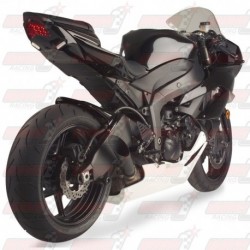 Silencieux HotBodies Racing Megaphone finition Noire pour Kawasaki ZX10R (2008-2010) et ZX6R (2009-2018)
